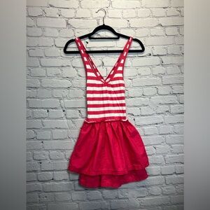 Hollister Dress Girls Size XS Pink/ White Sleeveless Knee Length Striped Solid